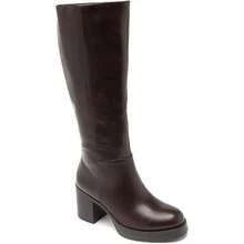 Bottes hautes à talon large effet cuir – Élégance intemporelle pour l’automne-hiver純色Casual休閒TPU無室外 - 棕色 - 查看 2