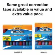 Wite-Out EZ Correct White Rubber Correction Tape, 39. 3 Feet, 2-Count Pack, Fast & Tear-Resistant, For Kids, Teens & Adults - trắng - Xem 3