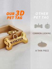 Custom Dog Tags Personalized Pet, Custom Dog Tags Fashion Personalized Double Sided Carved Cat And Dog Tags Carved Pet Bone Shape Personalized Dog ID Tags Carved Cat Dog Puppy Pet Dog Tags Luxury Collar Tags Dog And Dog