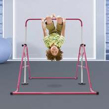 Barra per trazioni regolabile in altezza per la casa, barra per porta senza fori, palestra interna ed esterna, capacità di carico massima per adulti/bambini, blu o rosa