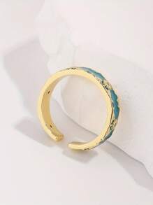 1pc 925 Sterling Silver Cute Fashion Cubic Zirconia Enamel Ring, Gift Box, Suitable For Women's Daily And Party Wear