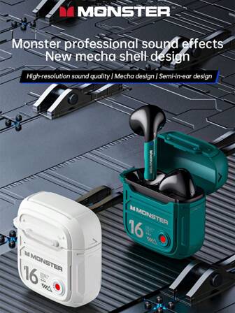  Monster 原装 XKT16 TWS 耳机无线耳塞运动游戏耳机降噪耳机带麦克风