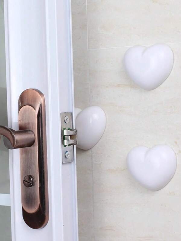 1/2 piezas Manija trasera de la puerta, Pegatina anti-colisión para refrigerador, Almohadilla de pared silenciosa, Cerradura de puerta de silicona reforzada, Tipo de ventosa Ventosa de pared, Protección anti-colisión