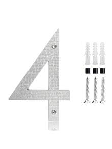 5/8 Inch 3D Floating House Numbers And Letters, ABS Modern House Number,Garden Door Mailbox Decor Numbers With Nail Kit, Modern Address House Numbers, Applicable To Apartments Houses Streets Outdoor Signs Home Decor Christmas Decoration - Textured Silver - View 29