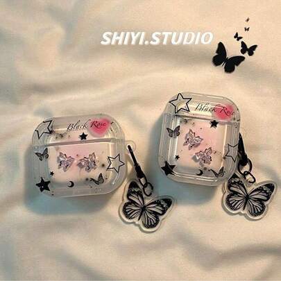 Star, Moon, Butterfly Design Protective Case Compatible With Apple Pro 2 Wireless Bluetooth Earphones