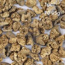 1pc Electroplated Gold Crystal Agate Cluster - Suitable For Home Decor, Crystal Specimen Collection, High-End Diy Jewelry Decoration, Festival Party, The Best Holiday Gift