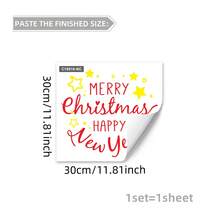 1pc Christmas Decoration Santa Claus & Reindeer "Merry Christmas" Wall Sticker, Creative Wall Art For Room, Living Room, Christmas Party Ideal Background, Essential For Christmas - Multicolor - View 15