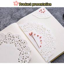 100/150/300 tờ giấy viền ren rỗng, giấy trang trí sổ tay tự làm, nhiều thông số kỹ thuật và hoa văn để lựa chọn, vật liệu thủ công trang trí tự làm, đồ dùng học tập làm sổ lưu niệm cá nhân hóa - trắng - Xem 3