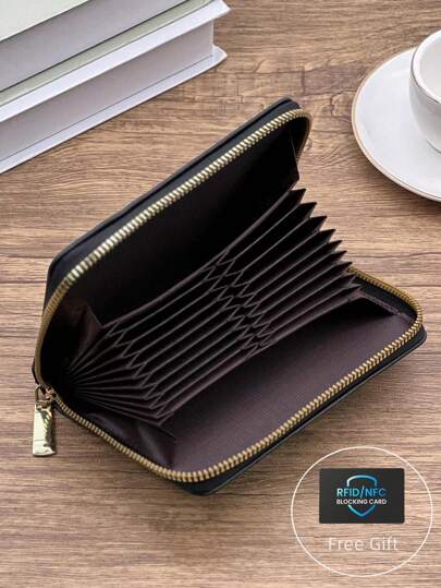 HOVI'S Classic Minimalist Card Holder Wallet, Ultra-Thin Portable Multi-Function Coin Purse