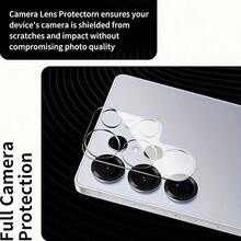【3D镜头保护膜】兼容 15 Pro Max/11/12 Mini/1/14 Pro Max/16 Plus/17/17 Pro Max/17 Air、Fold7/S23/S24/S25 Ultra，9H硬度钢化玻璃镜头膜，防刮花、防指纹、高清透明镜头盖，专业相机保护壳，防尘、防爆膜，适用于摄影/日常保护 - 無色 - 查看 2