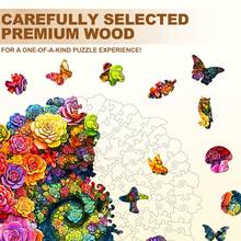 Rainbow Swirl Succulent - Wooden Jigsaw Puzzle, Asymmetrical Animal Shape Wooden Puzzle Toy, Unique Party Game Gift, Decorative Art Painting, Tabletop Magic Puzzle, Distinctive Children's Educational Puzzle, Holiday Gift, Suitable For Kids, Christmas Gift, Back To School Gift, Birthday Gift - Multicolor - View 6