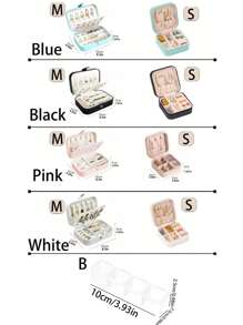 1pc Large Capacity Jewelry Box, Portable Jewelry Storage Case For Rings, Bracelets, Necklaces, Diamonds, Suitable For Vacation, Travel, School, Beach For Women Storage Organizer Travel Holiday Essential Fall Decor Autumn Halloween