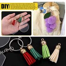 211 Pcs Acrylic Keychain Blanks Shape Assortment Kit Contains Clear Key Chain Blank Ornaments Tassel Key Ring Clips Open Jump Rings And Pliers For DIY Crafts Projects