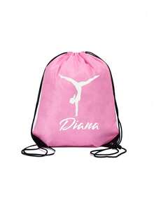 Personalized Nylon Drawstring Pocket With Name, Text Or Logo, Custom Backpack For Event Planners. A Bag Suitable Men And Women Daily Use, Going Out, Exercising, Traveling, Shopping, At The Beach. Perfect Christmas, Thanksgiving, Back To School, Workplace, Work, Commute, Parties, Gatherings. An Ideal Gift Women. The Perfect Christmas Moms, Teachers Daughters.Personalized Daughters. - Multicolor - View 3