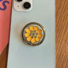 奢华钻石山茶花手机指环支架 | 闪亮金属360°旋转支架及通用桌面支架，适用于所有手机 - 彩色 - 查看 21