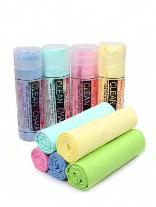1pc Car Suede Cloth Deer Skin Cleaning Towel, Random Color