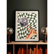 1PC Disco Chopstick Poster, Disco Ball Decor, Stylish Wall Art, Individual Room Decor, Preppy Wall Art, Frameless Canvas Prints, Modern Canvas Posters For Room, Room Decoration Stuff, Home Decor ,Room Decor Aesthetic, Western Decor, Bathroom Kitchen Living Room Bedroom Office Decor - Gold - View 8