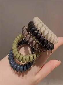 3pcs Jelly Colored Spiral Coil Hair Ties , Elastic Water Resistant Hair Ties , Simple Versatile, Fashionable Elegant, Woman Head Accessories Suitable For High Ponytails, Thick Hair, Leisure, School,Party,Vacation,Clothing Accessories,Summer Fall Winter,Hair Ties Ties Accessories, Hair Accessories, Home Beauty Women Accessory Gifts ,Hair Rope