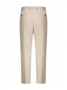 3pcs Men's Classic Polyester Suit Set, Non-Stretch Solid Color, Notch Lapel, Regular Fit, With Vest, Long Sleeve Jacket And Pants, Suitable For Work Style In All Seasons - Beige - View 9