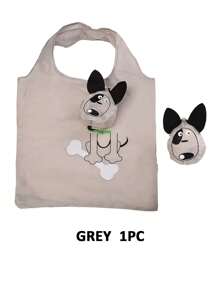 1pc/Cartoon Foldable Shopping Bag/Carry-On Portable Large-Capacity Shoulder Bag/Supermarket Bag/Storage Type Hanging Bag/Lightweight And Large-Capacity Shopping Bag/Can Be Folded Up To Become A Cute Cat Or Dog.