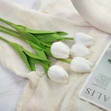 3pcs Artificial Tulip Flowers Decor, Home Decoration Accessories, Living Room & Bedroom Fake Flowers - Baby Pink - View 4