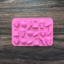 18 腔万圣节南瓜、墓碑、蜘蛛、蝙蝠、骷髅巧克力硅胶模具 DIY 糖果、饼干、蛋糕烘焙模具、巧克力模具、蜡烛、肥皂装饰模具、硅胶模具