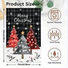 1 set/1 pièce/2 pièces Serviettes de cuisine et gants de vaisselle imprimés avec des arbres de Noël colorés, convenant à la décoration intérieure des restaurants, cuisines et salles de bains, à la décoration de fête, aux cadeaux de vacances et pouvant également être offerts en cadeaux de Noël