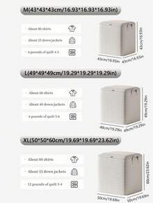 1PC Checkered Clothing Storage Bag, Quilt Storage Bag, Foldable Large Capacity Clothing Storage Bag, Moving Organization Bag, Out Of Season Clothing Storage Bag, Wardrobe Classified Storage, Soft Cloth Storage Bag With Zipper Waterproof And Dustproof, Suitable For Home Storage Of Blankets, Pants, Clothing, Toys, Etc., Home Storage Of Decorative Items