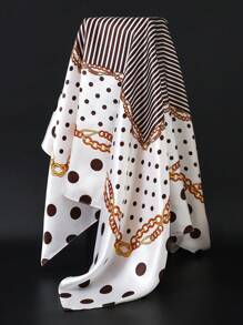 1 peça de cachecol moderno para todas as estações, cachecol quadrado estampado para mulheres, bandana feminina para uso diário, novo lenço de cabeça com proteção solar