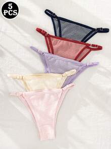 5pcs/Pack Women's Adjustable Strap Hipster Panties