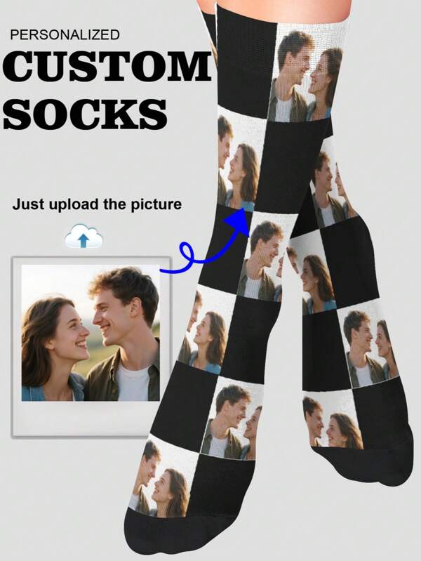 1 paire de chaussettes d'équipage personnalisées, chaussettes avec visage personnalisé, chaussettes avec photo personnalisée, chaussettes imprimées personnalisées, chaussettes drôles avec visage personnalisé, chaussettes avec image personnalisée, mettez n'importe quel visage sur les chaussettes, cadeau d'anniversaire, cadeau de la Saint-Valentin, cadeau d'anniversaire, cadeau de mariage, cadeau de fête des mères, cadeau de fête des pères, cadeau pour la meilleure amie, cadeau pour maman/papa, cadeau pour petite amie/petit ami