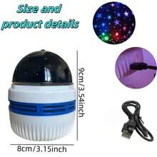 مصباح إسقاط سماء النجوم RGB ذكي | جهاز عرض USB | مصباح مكتبي زخرفي إبداعي | إضاءة حفلة جو | مصباح ليلي كرة ديسكو LED متغير اللون | مصباح سرير متغير اللون | مناسب للغرفة والمنزل والمكتب والحفلات والسينما أو طاولة الليل - هدية مثالية لعيد الميلاد وعيد الحب والعيد - الأسود - مشاهدة 11