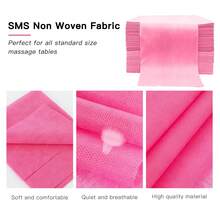 100PCS Disposable Massage Table Sheets, Pink Spa Bed Covers For Esthetician, Spa, Waxing, Lash, Tattoo, Salon Table, 31" X 71" (Pink) - Multicolor - View 5