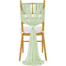 16pcs/Set 20x275cm White Chair Sash, Aisle Wedding Ceremony Decorative Sheer Organza Chair Cover Fabric