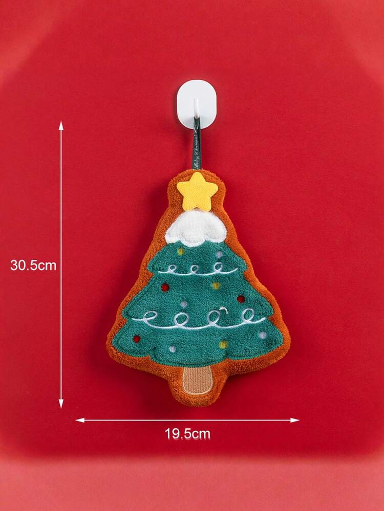 1 件圣诞节舒适涤纶手巾，带悬挂迷你手帕，圣诞老人姜铃雪人麋鹿圣诞手巾，可爱的圣诞家居礼物，厨房浴室圣诞毛巾，有趣的圣诞礼物，圣诞节浴室装饰配件温暖的冬季装饰 - 彩色 - 查看 9