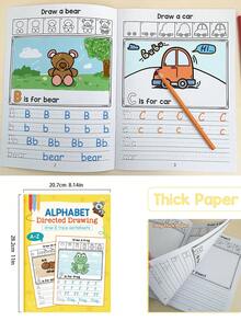 A-Z Alphabet Directed Drawing,Uppercase And Lowercase Letters Tracing, Step-By-Step Drawing, Early Childhood Education Materials For Pre-K & Kindergarten, Learn To Write For Kids Ages 4-8,Teacher-Approved Educational Tool,My Alphabet Workbook For Kids,Coloring Books For Kids,Game For Girls For Boy,Teacher Supplies Classroom School,Back To School Supplies,Party Favors For Kids,Fun Games At Home,Give Gifts To Children
