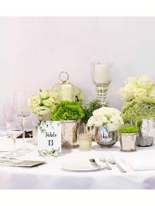 31 peças Números de Mesa de Casamento Dupla Face Dourados 1-25/30 com Número de Mesa Principal - Design de Eucalipto Verde, Adequado para Casamento, Aniversário e Decoração Central da Festa do Chá de Panela, Cartões Dupla Face de Eucalipto Verde Decoração Central da Festa para Casamento, Chá de Bebê, Aniversário, Chá de Panela (Dourado, Preto)