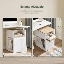 SoBuy Printer Table With Wheels Filing Cabinet Printer Table Printer Stand Mobile Container Storage Cabinet For Office White Natural W X H X D Approx. 40 X 65 X 50 Cm ASK08-WN - 白色 - 查看 8