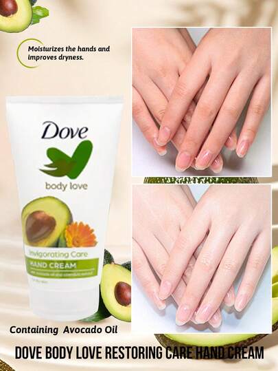 Dove 多芬身体之爱修护护手霜，深层修护，柔嫩双手，滋养修护，淡化手部皱纹，保湿滋润，持久保湿，锁水抗皱，强韧肌肤，植物精华，椰子油和杏仁奶，质地轻盈，不油腻，快速吸收，改善干燥，适合所有肤质，手部干燥患者的日常护理