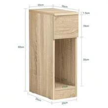 SoBuy Bedside Table With Drawer For Box Spring Bed, Sofa Table, Side Table, Narrow Telephone Table, Nightstand, Bedside Table, Black W X H X D Approx. 20 X 60 X 35 Cm FBT111 - 棕色 - 查看 5