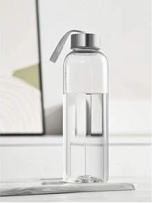 1 pieza Botella de agua portátil de plástico de 300ML/400ML/500ML, botella de bebida minimalista transparente, adecuada para el trabajo y los viajes, para exteriores, camping