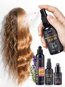 Spray de Óleo de Cuidados com Cabelos de Peruca, Shampoo para Peruca, Fórmula de Óleo de Coco para Cabelos Secos, Hidrata e Alisa, Anti-Frizz, Fácil Penteado, Prolonga a Vida Útil da Peruca, Fixação de Fragrância por 48H, Ideal para Todos os Tipos de Peruca