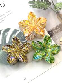 1 Stück/3 Stücke/6 Stücke Blume Muster Lässig ABS Kunststoff (ABS Harz) 2025 Neue Ditsy Blumen Elektroplattierte Haarklammern, geeignet für Strand, Reise, Party, Urlaub, Schulanfang, süße Frisur Accessoires Haaraccessoires Herbst Accessoires Herbst Haarklammern Flora Haarspange Blumenclip Winter