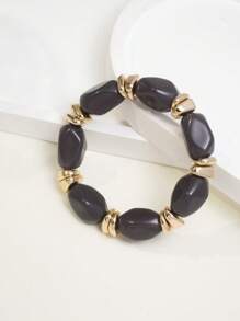 1pc Fashionable Vintage Bohemian, Exaggerated Thick Acrylic Beaded Bracelet, (Can Be Freely Matched Into Multiple Stacked Bracelets), Suitable For Women, Couples, Parties, Daily Wear, Luxury & High-End