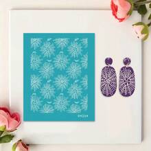 Plantilla de serigrafía de arcilla polimérica con patrón asimétrico, serigrafía de arcilla, utilizada para decorar pendientes de arcilla y otras joyas de arcilla