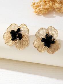 1 对时尚田园风百合花耳环