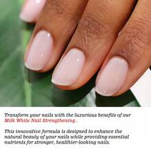 Tinovo Uno Milk White Nail Strengthener 12ml, Long-Lasting Shine Natural Quick Dry, Milky White For Healthy Nails