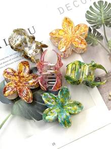 1 Stück/3 Stücke/6 Stücke Blume Muster Lässig ABS Kunststoff (ABS Harz) 2025 Neue Ditsy Blumen Elektroplattierte Haarklammern, geeignet für Strand, Reise, Party, Urlaub, Schulanfang, süße Frisur Accessoires Haaraccessoires Herbst Accessoires Herbst Haarklammern Flora Haarspange Blumenclip Winter