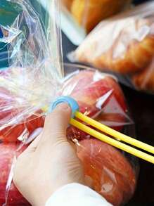 6 st återanvändbara påsband, färgglada matförseglingsklämmor, justerbar låsbar brödpåse, köksredskap för snackspåsar och matförvaring, mångsidig organisatör, perfekt för camping, Halloween-godispåsar, julklappsgrejer. (Slumpmässig färg) - Multifärgad - Visa 10