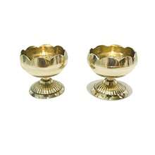 Brass Jyot Diya Tomato Design Golden Diya Jyot Deepak Pooja Dia Brass Diwali Puja Diwali Diya Deepawali Deepak Oil Lamps Christmas Decoration Unique Design Gift Items Pack Of 2 With Phouch